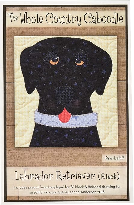 Whole Country Caboodle Labrador Retriever Black Precut Fused Applique Pack Pattern