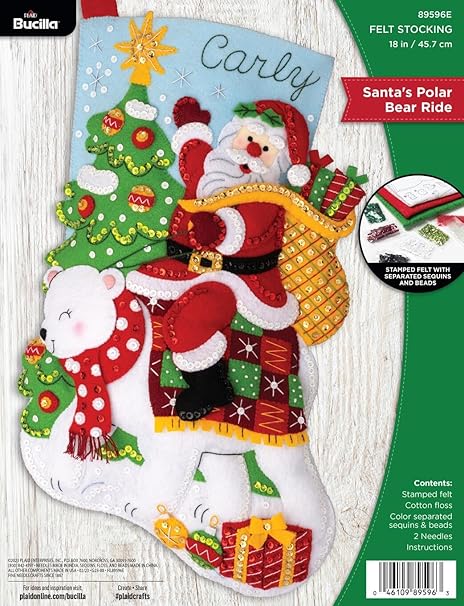 Bucilla, Santa's Polar Bear Ride, Felt Applique 18