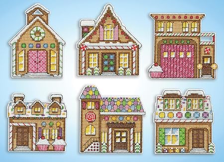 Design Works Crafts Inc. Gingerbread Houses Counted Cross Stitch Ornament Kit - Set/6