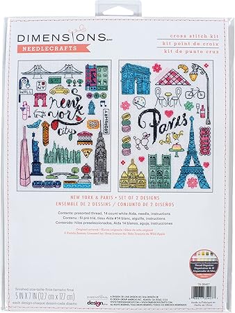 Dimensions New York and Paris Counted Cross Stitch Set, 5