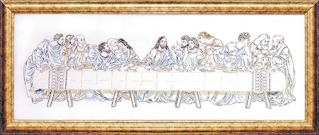 Tobin Last Supper, 9'' x 24'' Stamped Counted Cross Stitch Kit, Multicolour