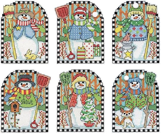 Design Works Crafts Woodland Snowmen Counted Cross Stitch Stocking Kit