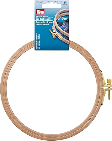 Prym Frame, Beechwood, 16cm Embroidery Hoop, Beige