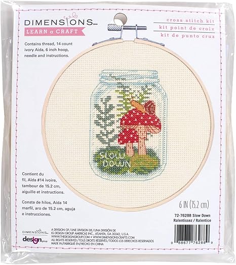 Dimensions 72-76288 Slow Down Embroidery Cross Stitch Kit, 6