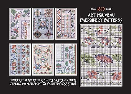 Art Nouveau Embroidery Patterns: Charted for Needlepoint & Counted Cross Stitch