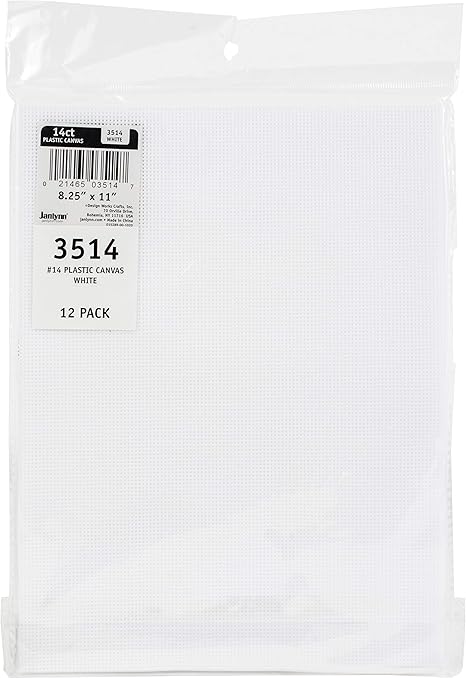 Design Works Crafts 14 Count Plastic Canvas Sheet - White/Pack of 12 (Sheet Size: 8¼