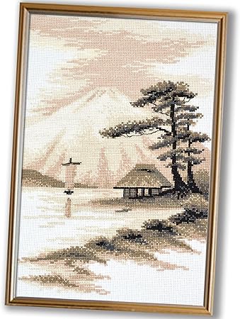 Cross Stitch Kit 'Fujisan', Japanese Landscape - 7.1