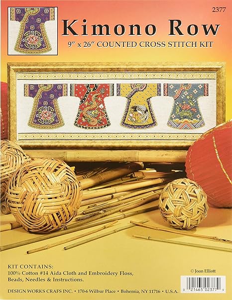 Design Works Crafts Kimono Row Counted Cross Stitch Kit, 9