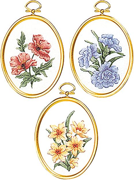 Janlynn Victorian Country Florals Stamped Embroidery Kit with Frames