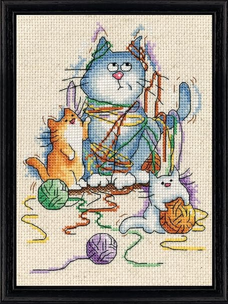 Design Works Crafts All Strung Out Counted Cross Stitch Kit, 5 by 7