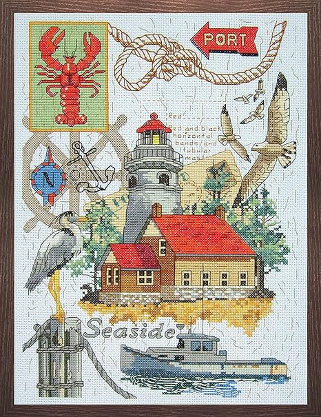 Janlynn Seaside Collage Counted Cross Stitch Kit