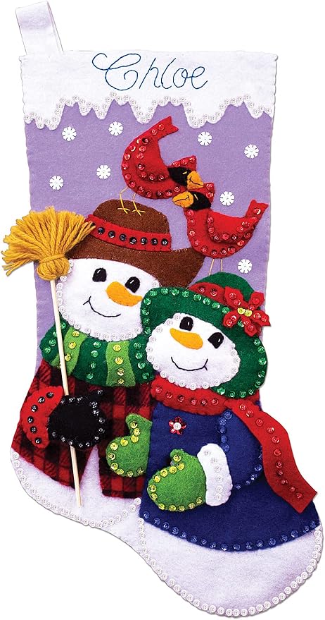 Design Works Crafts Felt Stocking Kit, Snow Couple