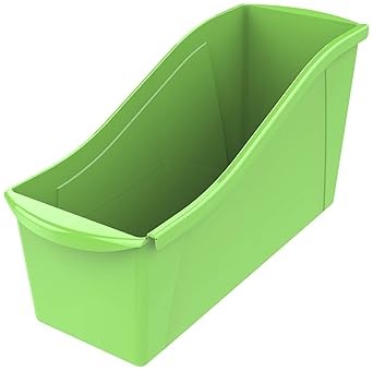 Storex Interlocking Book Bin, Large, 14-1/4 x 5-1/4 x 7 Inches, Green