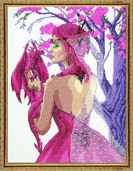 Janlynn Cross Stitch Kit, Dragon Princess (14 Count)