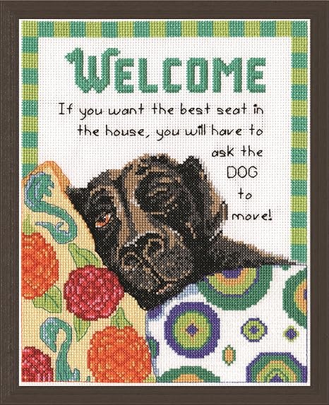 Design Works Crafts Best Seat Welcome, 8 x 10 Counted Cross Stitch Kit, 8