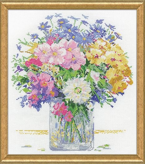 Design Works Crafts Counted Cross Stitch Kit, Pastel Floral, by The Yard