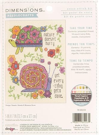 Dimensions Take Your Time Counted Cross Stitch Kit for Beginners, 5