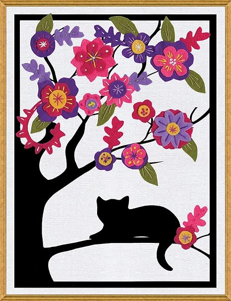 Design Works Crafts Felt Collage Applique Kit, Cat in Tree