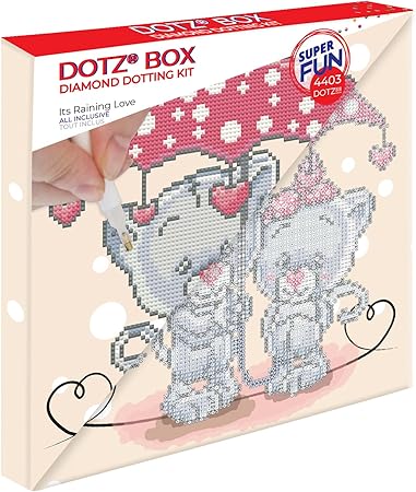 DIAMOND DOTZ ® - Its Raining Love Dotz Box, Partial Drill, Round Dotz, Diamond Painting Kits, Diamond Art Kits for Adults, Gem Art, Diamond Art, Diamond Dotz Kits, 11