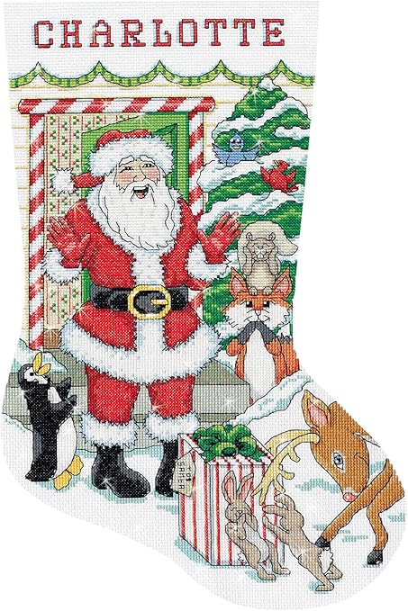 Design Works Crafts Santa's Surprise Counted Cross Stitch Stocking Kit