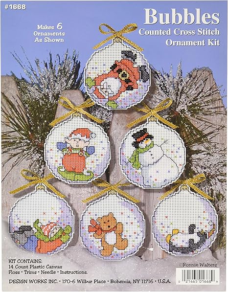 Design Works Crafts Christmas Bubbles Cross Stitch Ornament Kit, 4