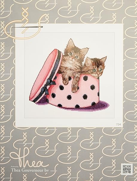 Thea Gouverneur Cross Stitch Kit: Twin Kittens