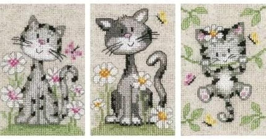 Vervaco Counted Cross Stitch CAT and FL, Multicolor