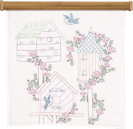 Jack Dempsey Birdhouses Wall Quilt, White