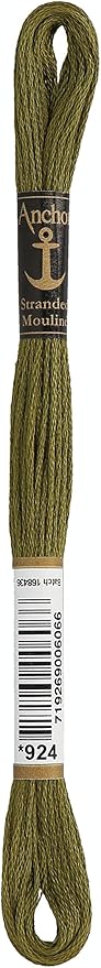 Anchor Six Strand Embroidery Floss 8.75 Yards-Olive Green Very Dark 12 per Box