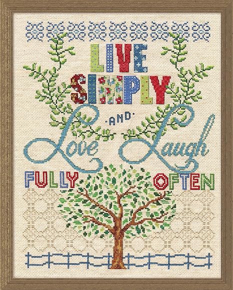 Design Works Crafts Live Simply Counted Cross Stitch Kit, Multicoloured