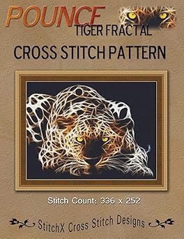 Pounce Tiger Fractal Cross Stitch Pattern