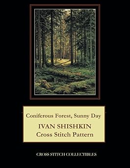 Coniferous Forest, Sunny Day: Ivan Shishkin Cross Stitch Pattern