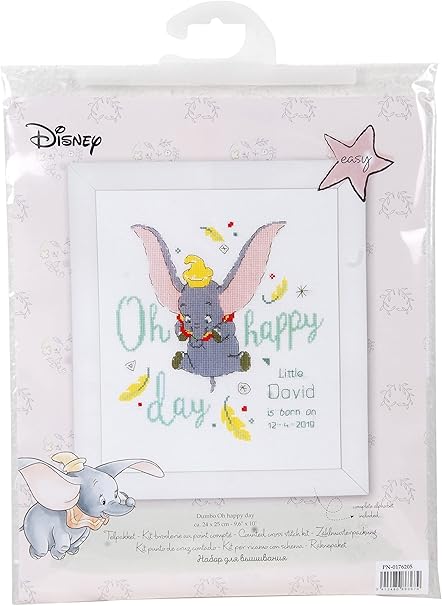 Vervaco Counted Cross Stitch Dumbo HAPP, Assorted