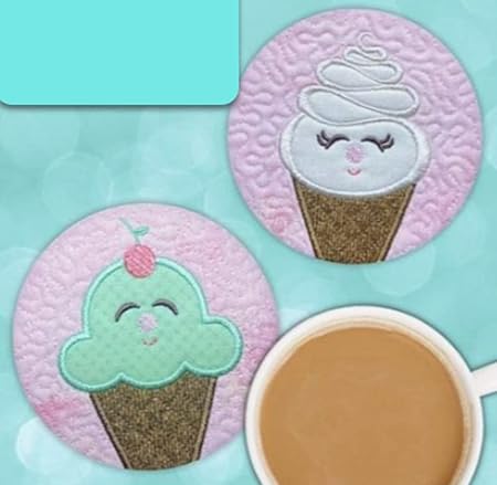 Pickle Pie Designs You Melt Me Coasters ITH CD Machine Embroidery Pattern