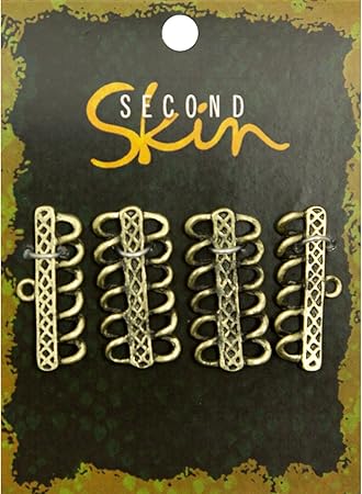 Cousin Second Skin Metal Connectors, 32mm, Gold, 4-Pack