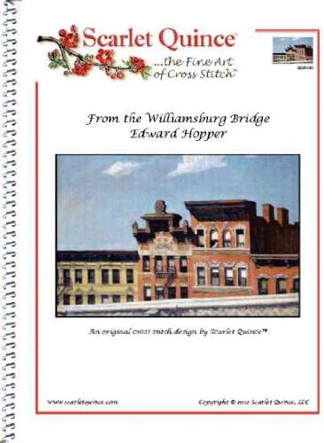 Scarlet Quince HOP020 From Williamsburg Bridge by Edward Hopper Counted Cross Stitch Chart, Regular Size Symbols