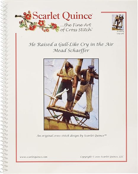 Scarlet Quince SCH001lg He Raised a Gull-Like Cry in the Air by Mead Schaeffer Counted Cross Stitch Chart, Large Size Symbols