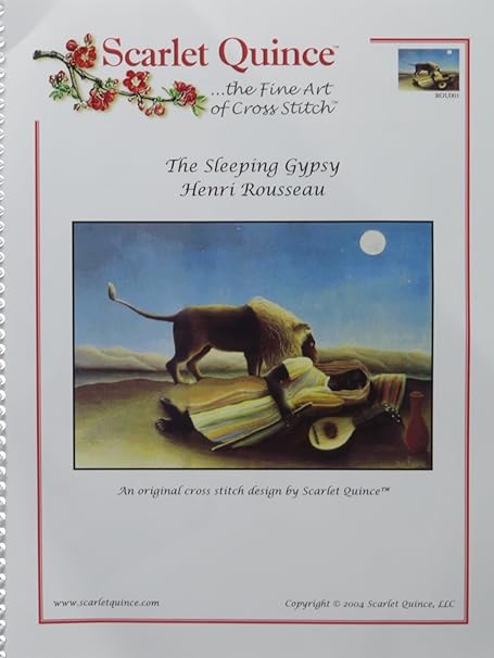 Scarlet Quince ROU001 The Sleeping Gypsy by Henri Rousseau Counted Cross Stitch Chart, Regular Size Symbols