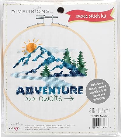 Dimensions 72-70486 Adventure Awaits Beginner's Counted Cross Stitch Kit, 6