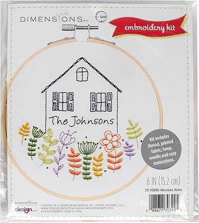 Dimensions 72-70390 Welcome Home Embroidery Needlepoint Kit for Beginners, 6