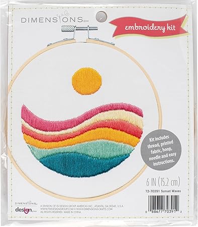 Dimensions 72-70391 Sunset Waves Embroidery Needlepoint Kit for Beginners, 6