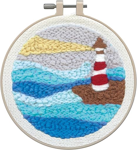 Design Works Crafts Inc. Lighthouse Punch Needle Kit, White