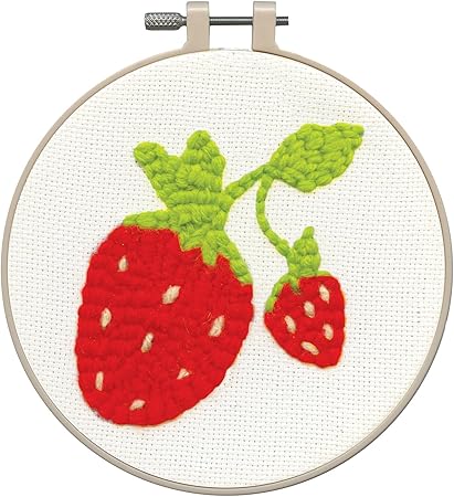 Design Works Crafts Inc. Strawberries Punch Needle Kit, White