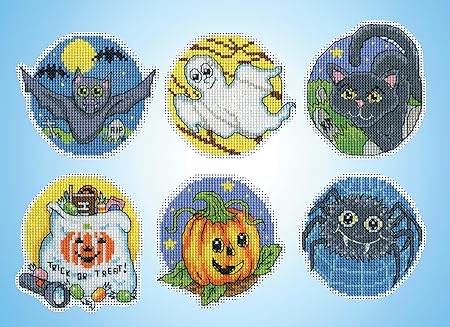 Trick or Treat Counted Cross Stitch Ornament Kit - Set/6