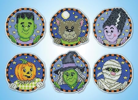 Monster Mash Counted Cross Stitch Ornament Kit - Set/6