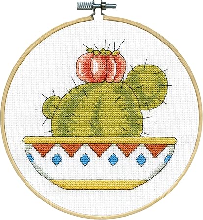 Cactus Counted Cross Stitch Kit w/Hoop