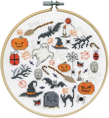 Boo Signs Counted Cross Stitch Kit w/Hoop