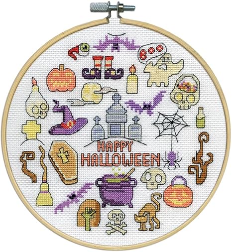 Happy Halloween Counted Cross Stitch Kit w/Hoop