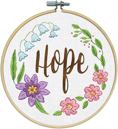 Design Works Crafts Hope Embroidery Kit with Hoop