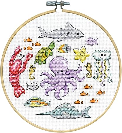 Design Works Crafts Sea Life Counted Cross Stitch Kit with Hoop